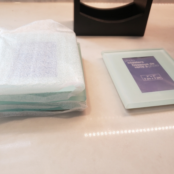 Brand new Cherished Accents Glass Photo Coasters with holder - Picture 7 of 12